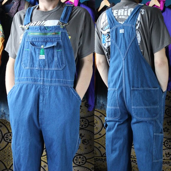 Denim - 2014 Liberty EEST 1912 GREEN Accent Denim Overalls